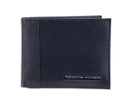 Tommy Hilfiger, Cartera multiusos de piel para hombre, - Talla Única - Azul (Navy Cambridge)
