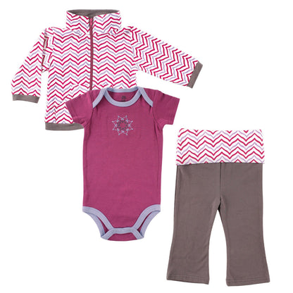 Yoga Sprout Conjunto de 3 Piezas Unisex para Bebé y Niño - 12-18 Meses - Girl Lotus