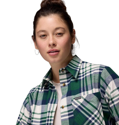 Columbia Calico Basin - Camisa de Manga Larga de Franela para Mujer