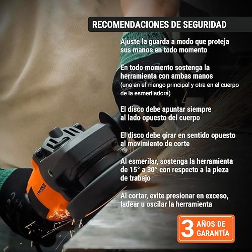 Truper ESMA-4-1/2A10, Esmeriladora angular 4-1/2" 1300 W profesional