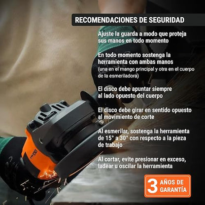 Truper ESMA-4-1/2A10, Esmeriladora angular 4-1/2" 1300 W profesional