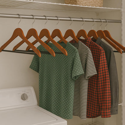 Honey-Can-Do HNG-01335 Wood Hangers with Non-slip Grooved Bar, 24-Pack, Cherry