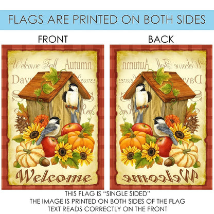 Toland Home Garden 102503 - Bandera de otoño de pájaros de otoño, 28 x 40 pulgadas, doble cara para decoración de patio de al aire última intervensión