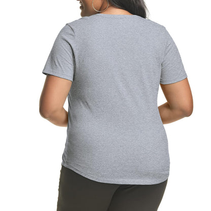 Hanes Women's Just My Size Plus Size Cotton Jersey T-Shirt, Short Sleeve V-Neck tee
