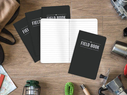 Cuaderno de campo – 9 x 14 cm –libro de notas y gráficos – Paquete de 5, LINED