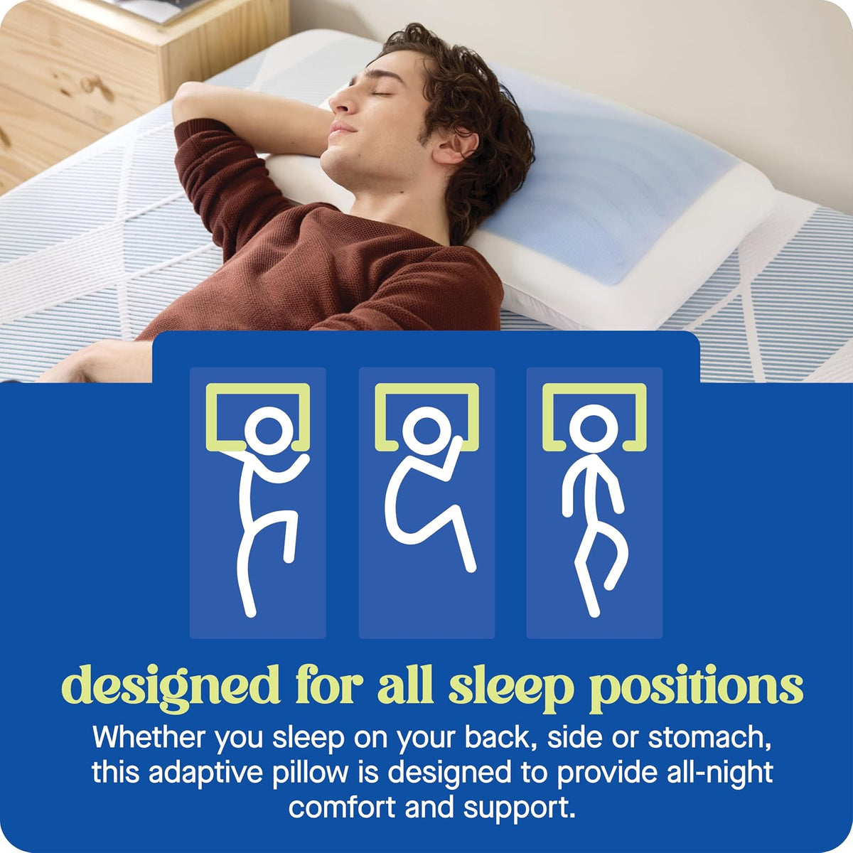 SEALY Dreamlife Almohada refrescante de Espuma viscoelástica tamaño King con Gel de refrigeración SealyChill, Funda extraíble Lavable a máquina, Fabricada en los Estados Unidos, Color Blanco