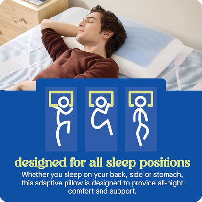 SEALY Dreamlife Almohada refrescante de Espuma viscoelástica tamaño King con Gel de refrigeración SealyChill, Funda extraíble Lavable a máquina, Fabricada en los Estados Unidos, Color Blanco