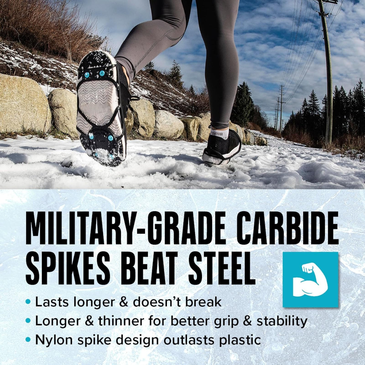 Due North Everyday G3 - Tacos de Hielo para Zapatos y Botas, Puntas de tracción para Hombres y Mujeres para Mejorar el Agarre en la Nieve y el Hielo