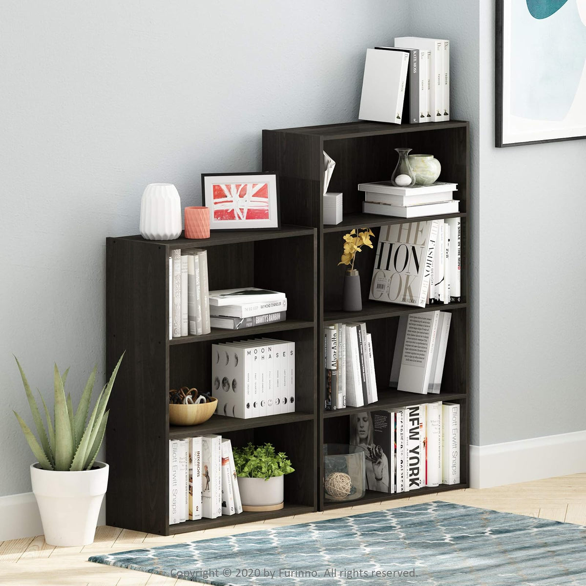 Furinno 11208EX Pasir 3-Tier Open Shelf, Espresso