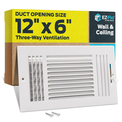 EZ-FLO 61615 Three-Way Sidewall/Ceiling Register by EZ-Flo