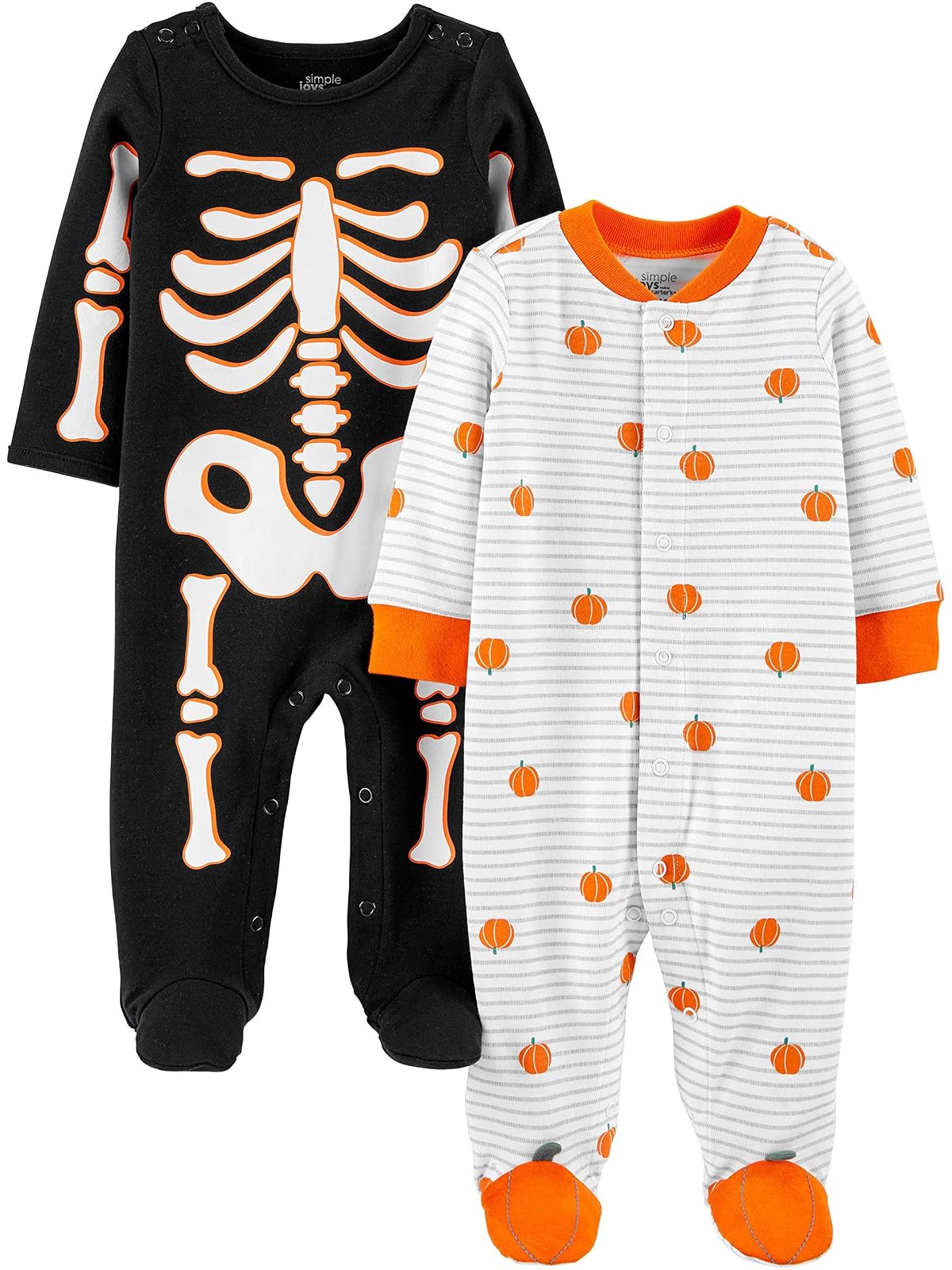 Simple Joys by Carter's Paquete de 2 Mamelucos de algodón para Halloween Dormir para bebés y niños pequeños para Unisex bebé