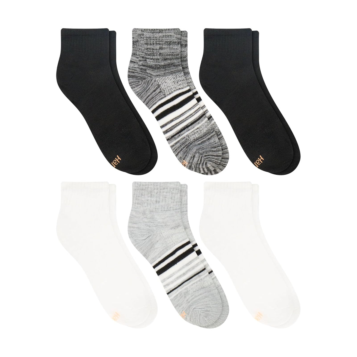 Hanes Mujeres Calcetines Tobilleros Ligeros y Transpirables, Paquete de 6 Pares