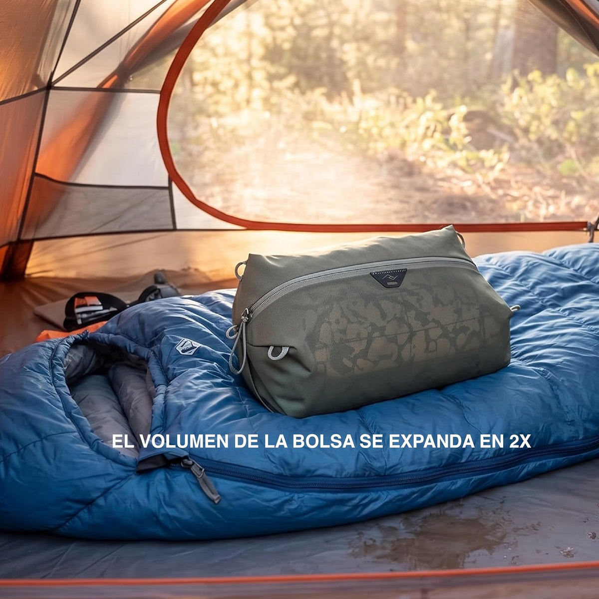Peak Design Packing Cube S Bolsa Organizadora de Viaje en Malla, Organizador de Maleta Expandible 12L a 22L, Accesorios de Viaje Ultraligero 77g, Plegable, Verde Salvia