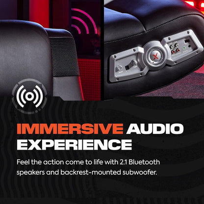 X Rocker SE Pro - Silla con Pedestal Bluetooth – Silla de Descanso para Videojuegos con Audio inmersivo con 2 Altavoces y subwoofer – Diseño ergonómico, Base de Silla giratoria y inclinable, Color