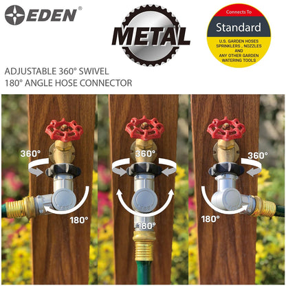 Eden 20051 - Conector Giratorio de Metal Ajustable de 180° y 360°