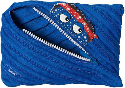 Zipit ZTMJ-AR-ACE 9" x 6" Talking Monstar Jumbo Pencil Case, Blue