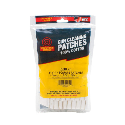 Shooter's Choice - Parches de Limpieza de Pistola de algodón 100%