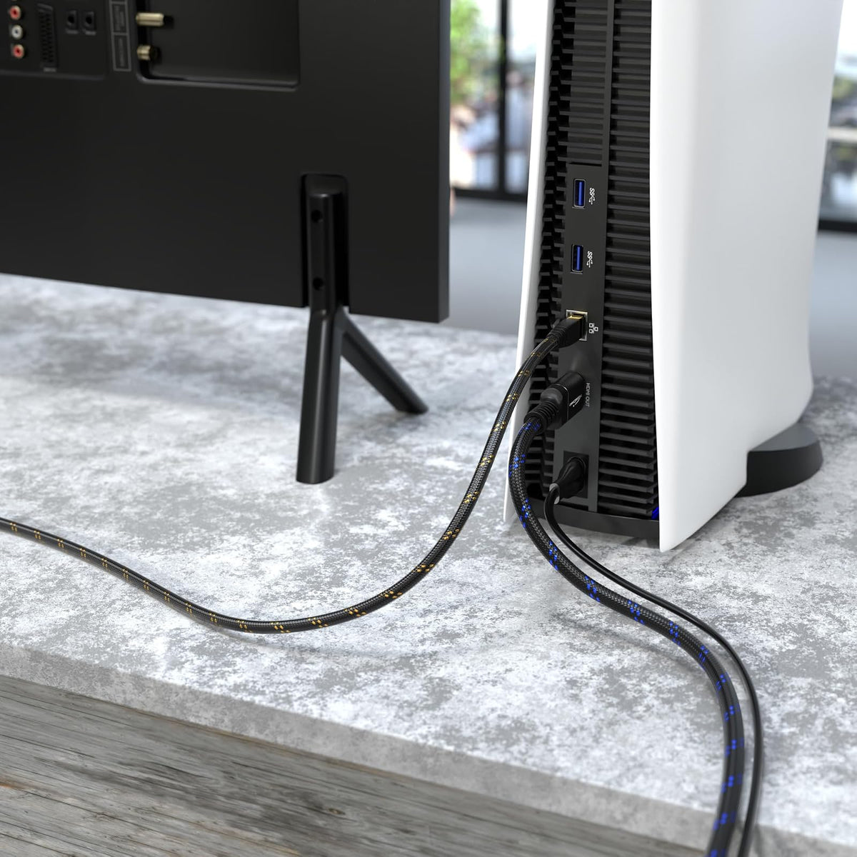 KabelDirekt – Cable Ethernet CAT7 10Gbit/s – 25ft/7.5m, nylon | 10Gbps para máxima velocidad de fibra óptica, RJ45, Gaming/XBO/PS5