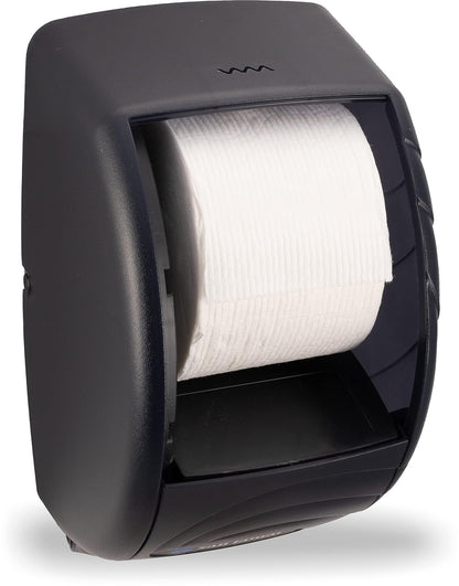 San Jamar Duett - Dispensador de pañuelos de inodoro, 7 1/2 x 7 x 12 3/4, perla negra (R3590TBK)