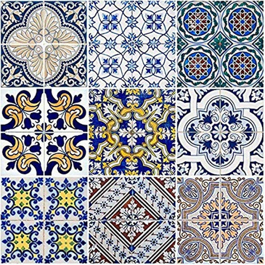 Odhams Press - Colección de mosaico marroquí con fondo blanco, 15,24 cm