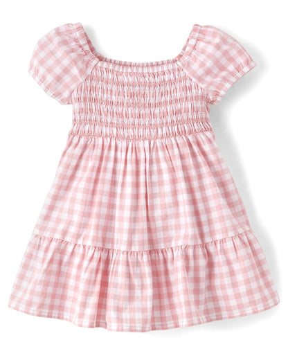 The Children's Place Vestido Elegante de Manga Corta para niños pequeños Vestido para ocasión Especial para Bebé-Niñas