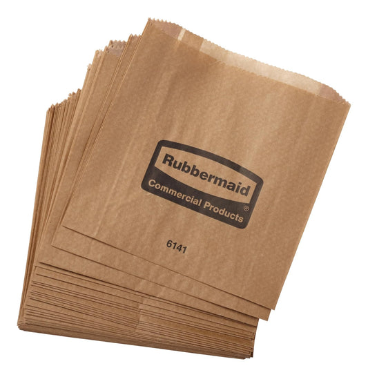 Rubbermaid Commercial Products – Bolsas de Papel Encerado para Receptáculo Sanitario, Repuesto para Contenedor de Desechos de Baño, Paquete de 250 Piezas, Blanco FG6141000000