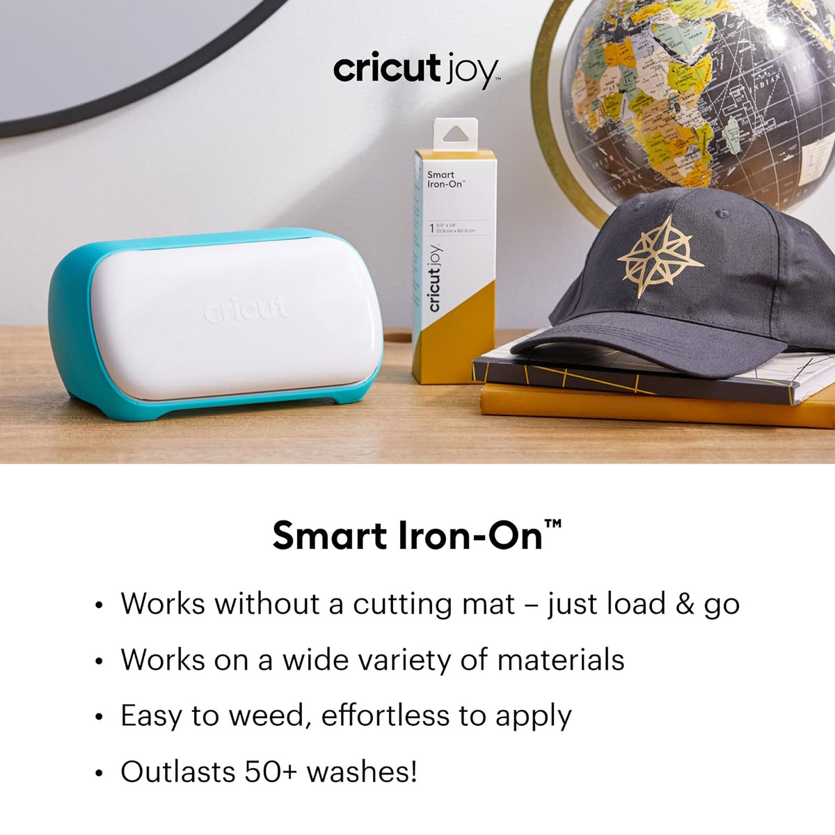 Cricut Joy Smart StrongBond - Rollo de HTV para planchar (5.5 x 24 pulgadas), color negro