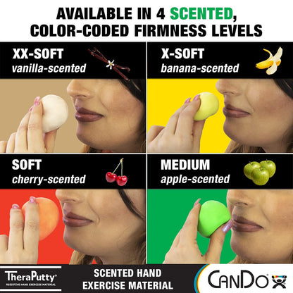 CanDo 10-2763 Scented Theraputty Exercise Material, 2 oz, Apple-Green-Medium