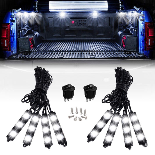 Nilight - TR-08 8 Luces de Roca de 24 LED para camión de Carga, camioneta, Cama Todoterreno, Marcador Lateral del Automóvil, Kit de iluminación LED con Interruptor Blanco, 2 años de garantía