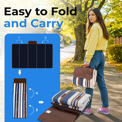 Scuddles - Manta de Picnic de Doble Capa para Exteriores, Resistente al Agua, práctica, para Primavera, Verano, Camping, Ideal para la Playa
