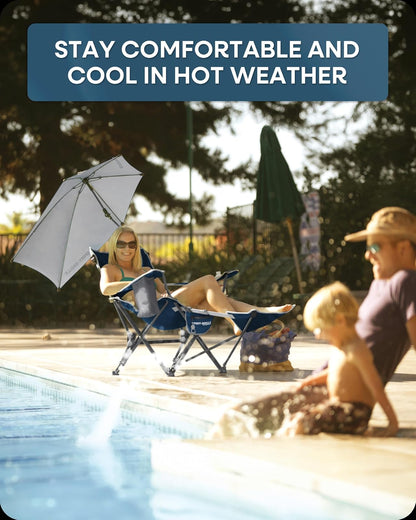 Sport-Brella BRE03-605-04-P Silla reclinable | Azul; armadura 60x100 cm, 3 inclinaciones, brazo giratorio, enfriador, abrebotellas y portavasos