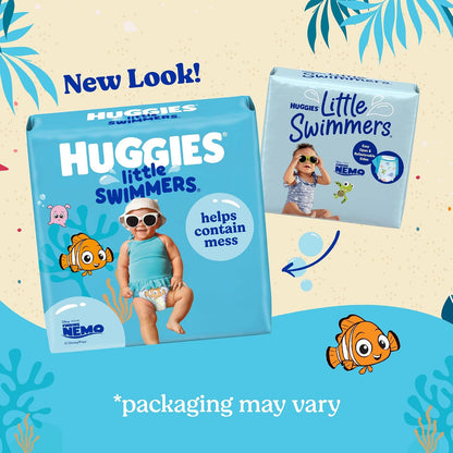 Huggies Little Swimmers - Pañales desechables para natación, Paquete de 2 pantalones de baño, Large