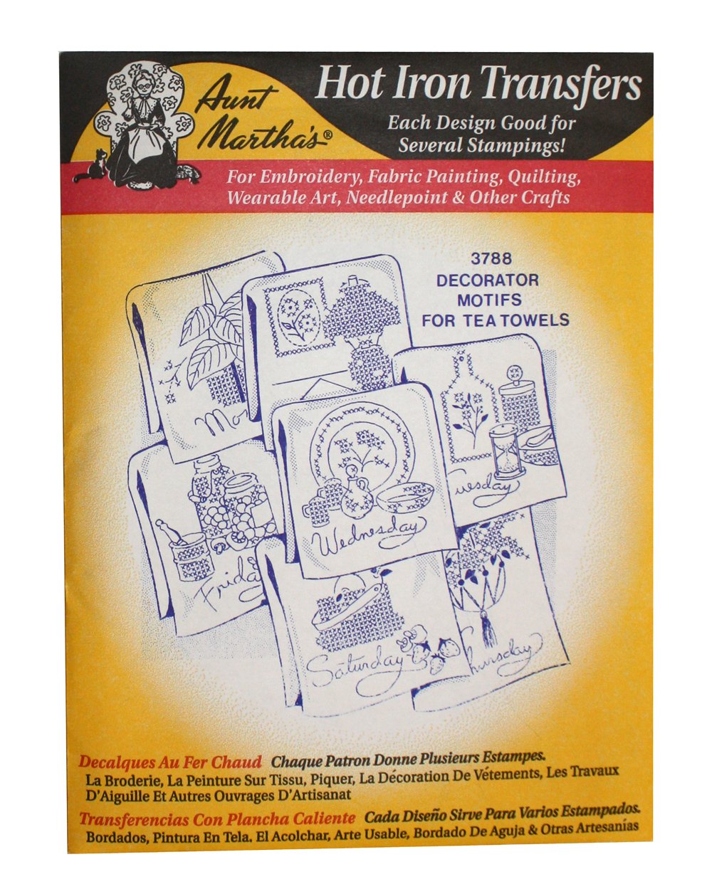Aunt Martha's Iron On Transfer Patterns for Stitching, Embroidery or Fabric Painting, Nature Patterns for Tea Towels or Quilting, Set of 5