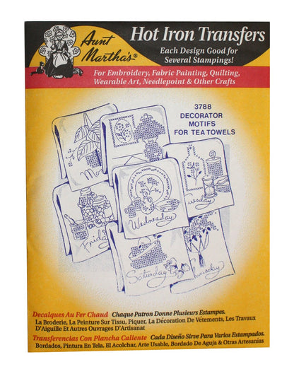 Aunt Martha's Iron On Transfer Patterns for Stitching, Embroidery or Fabric Painting, Nature Patterns for Tea Towels or Quilting, Set of 5