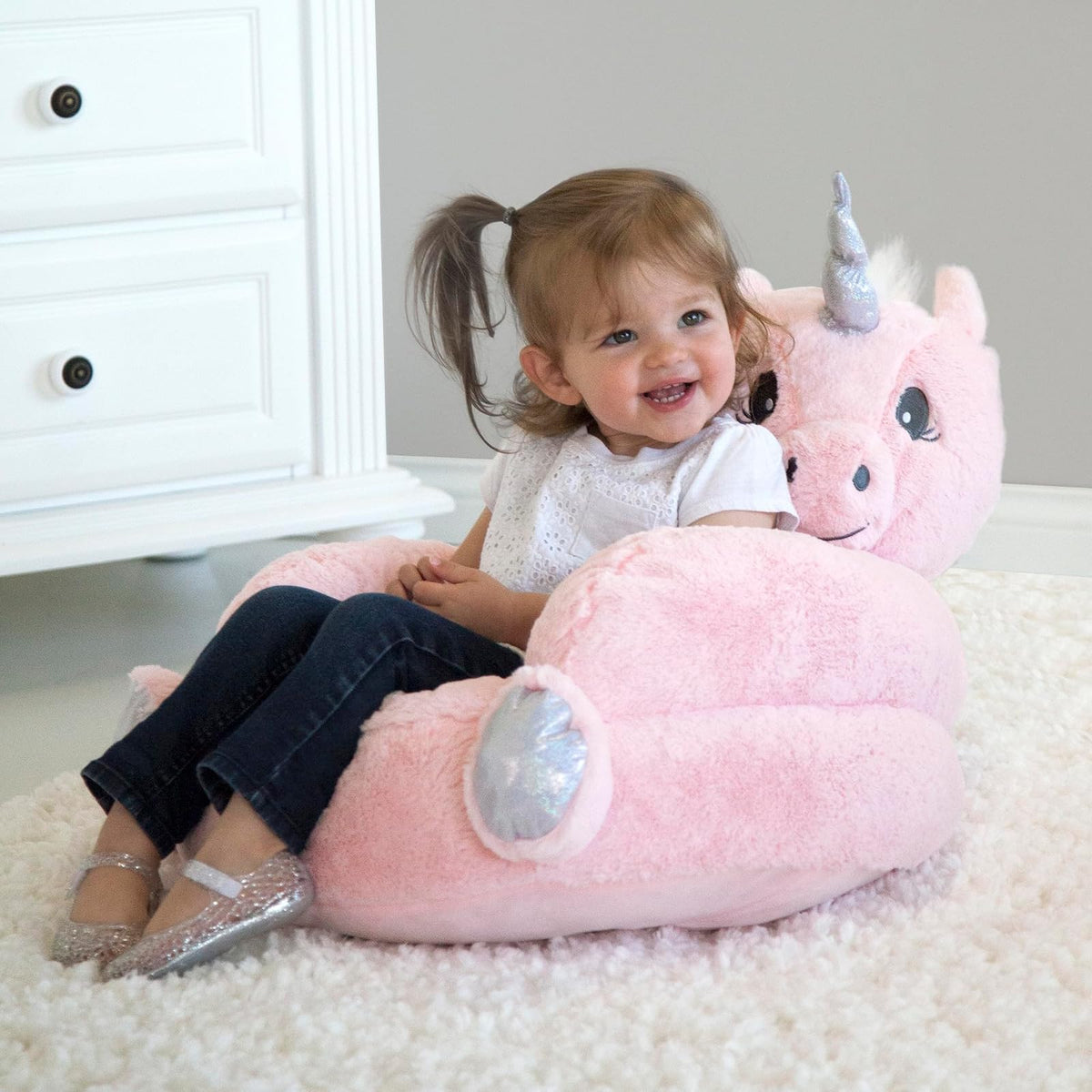 Trend Lab Silla de Peluche para niños con diseño de Unicornio Rosa