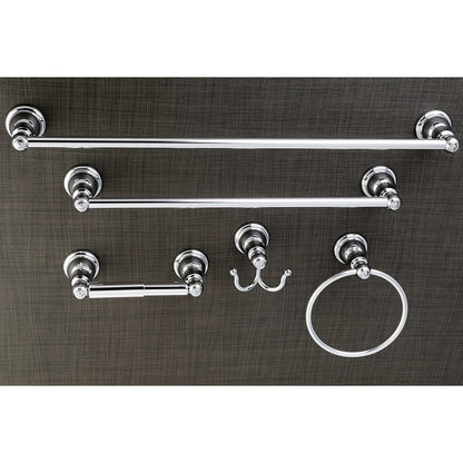 Kingston Brass Sante Fe - Toallero para toalla, soporte para papel higiénico, gancho para bata, 45,7 cm, cromo pulido