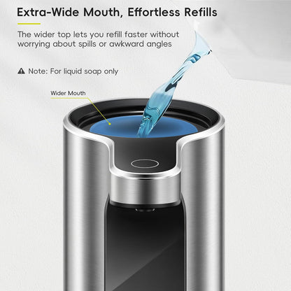 EKO Aroma Pro Dispensador automático de jabón líquido sin Contacto de 14 onzas, dispensador de jabón Recargable de Manos y Platos para baño y Fregadero de Cocina, Impermeable, Control de Volumen