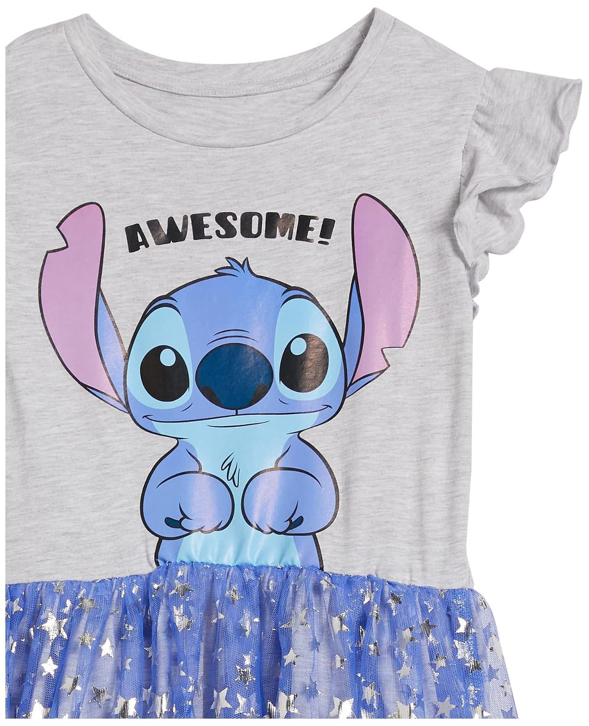 Disney Vestido de Tul con Mangas con Volantes y Puntadas - Tallas para niñas 4-16 Atuendo de Jugador para Niñas
