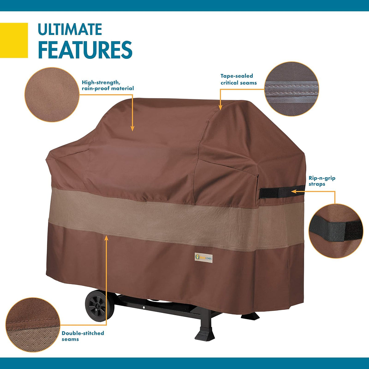 Duck Covers Ultimate - Funda para Barbacoa, Mocha Cappuccino, 53W x 25D x 43H