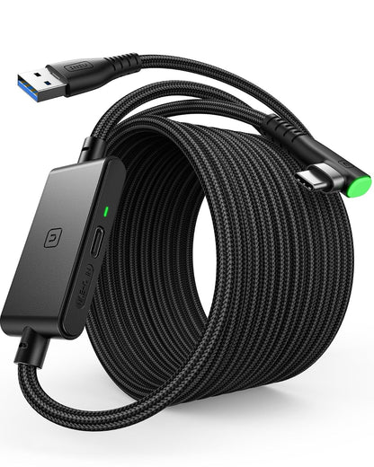 INIU Cable VR USB 3.0 Tipo C para Oculus Quest 2 | 16 pies, transferencia datos, puerto carga separado, compatible Meta Pico Steam