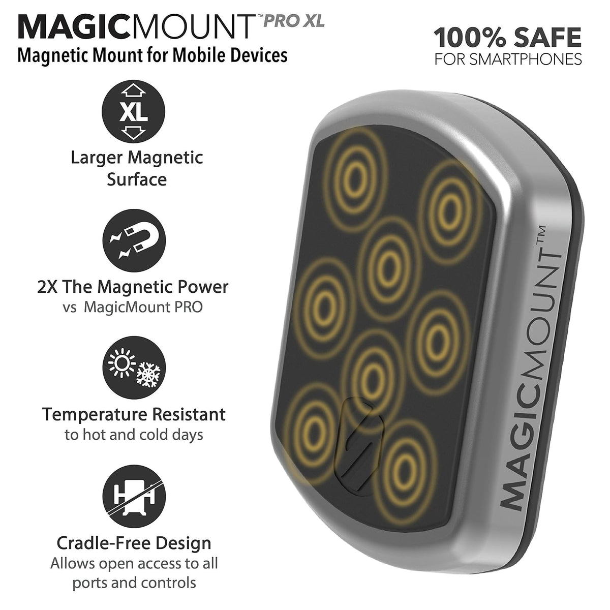 SCOSCHE MPTFM MagicMount™ Pro XL Universal Magnetic Phone/GPS/Tablet Mount for the Car, Home or Office