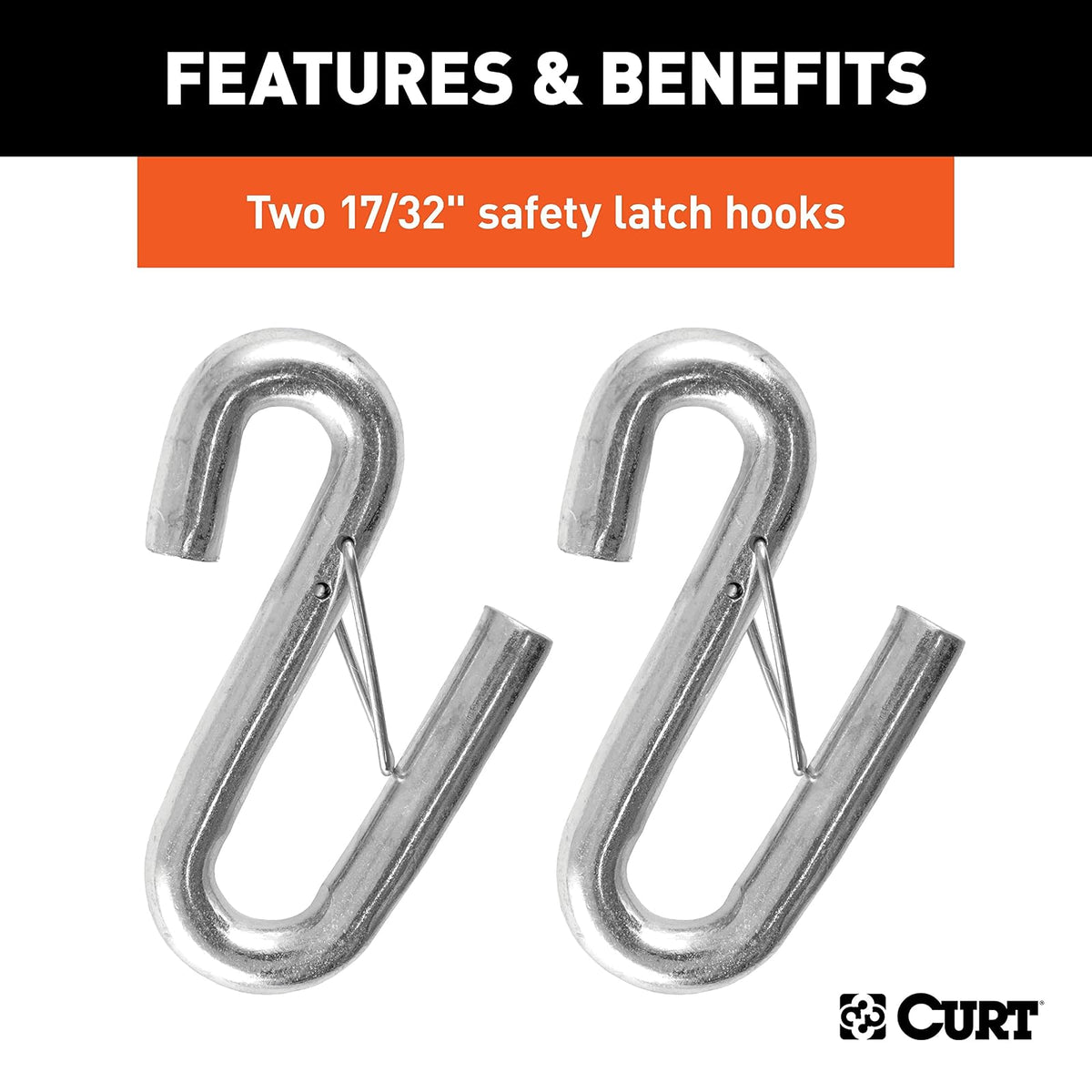 CURT Cables de Seguridad para Remolque con Revestimiento de Nylon 80176, 42", Paquete de 2, Negro