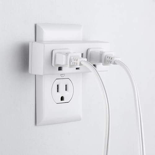 Philips SPS1632W/37 Extensor de 3 tomas, paquete de 4, llave de pared con conexión a tierra, adaptador de 3 puntas, enchufe múltiple, divisor de alimentación, cruise Essentials, uso para oficina en