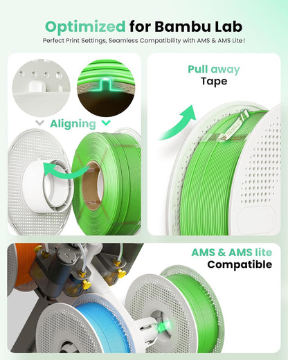 MarsWork Filamento PLA de 1,75 mm PLA para impresora 3D (recarga), 1 kg de repuesto para carretes reutilizables (2.2 libras), filamento de impresión 3D de alta calidad para impresoras 3D de