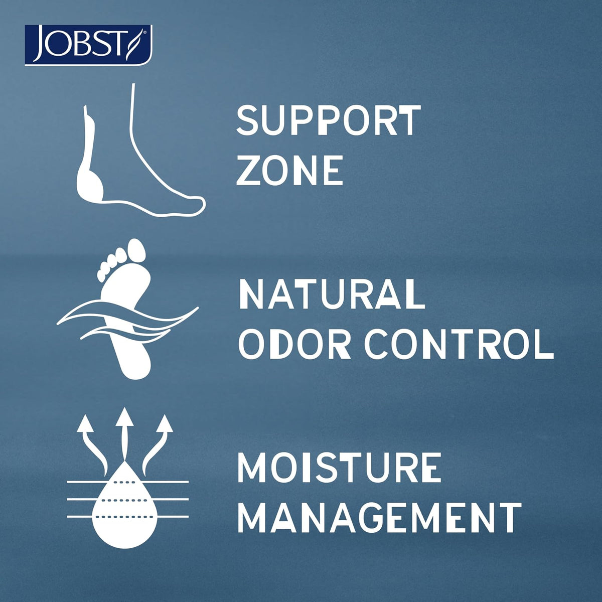 JOBST Sport Knee High 15-20 mmHg Compression Socks, Black/Cool Black, Large | Punta Cerrada, Color Negro, Compresión de Grado Médico