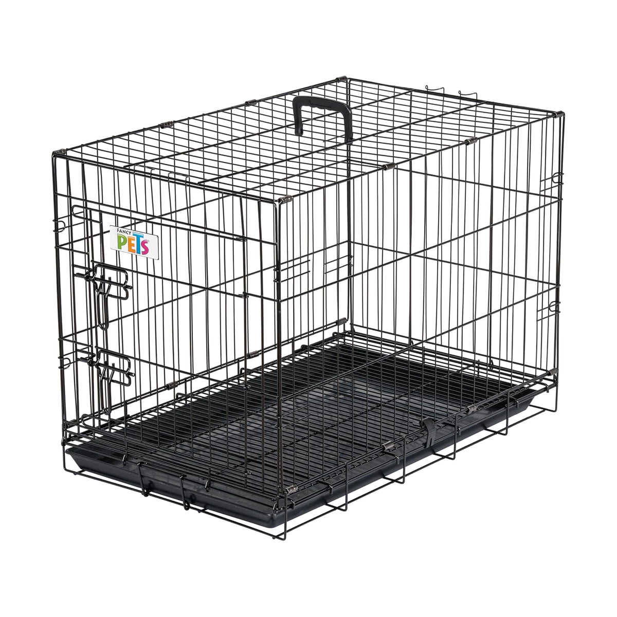 Fancy Pets Jaula Metálica Plegable GDE para Perros, 76.5 x 47 x 55 cm, con 1 Puerta y Bandeja Extraíble