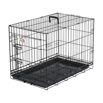 Fancy Pets Jaula Metálica Plegable GDE para Perros, 76.5 x 47 x 55 cm, con 1 Puerta y Bandeja Extraíble