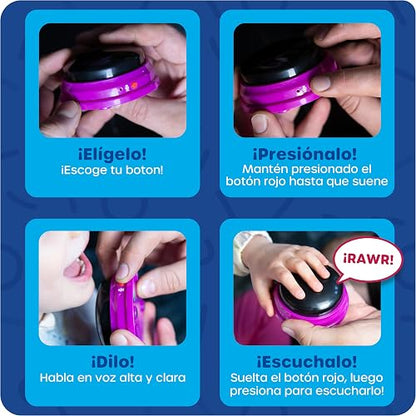 Learning Resources Recordable Answer Buzzers Set de 4 | Materiales para Maestros y Clases, Botón de Efectos de Sonido, Juegos de Trivia, Herramientas de Participación