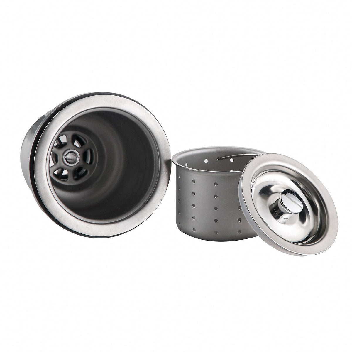Kraus BST-1 - Colador de cesta de acero inoxidable, 5 x 5 x 5 pulgadas - Acero Inoxidable - Modern