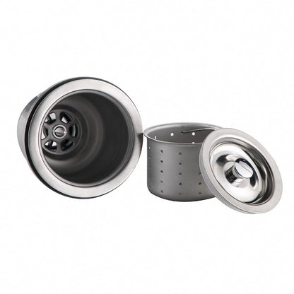 Kraus BST-1 - Colador de cesta de acero inoxidable, 5 x 5 x 5 pulgadas - Acero Inoxidable - Modern